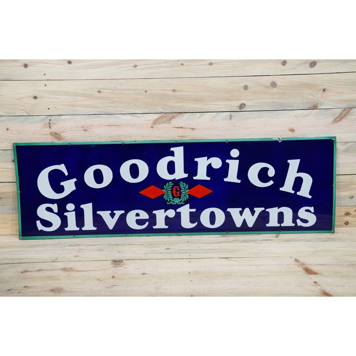 NOS Goodrich Silvertown w/ Logo Single Sided Porcelain Sign TAC 9