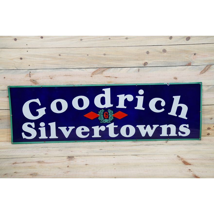 NOS Goodrich Silvertown w/ Logo Single Sided Porcelain Sign TAC 9