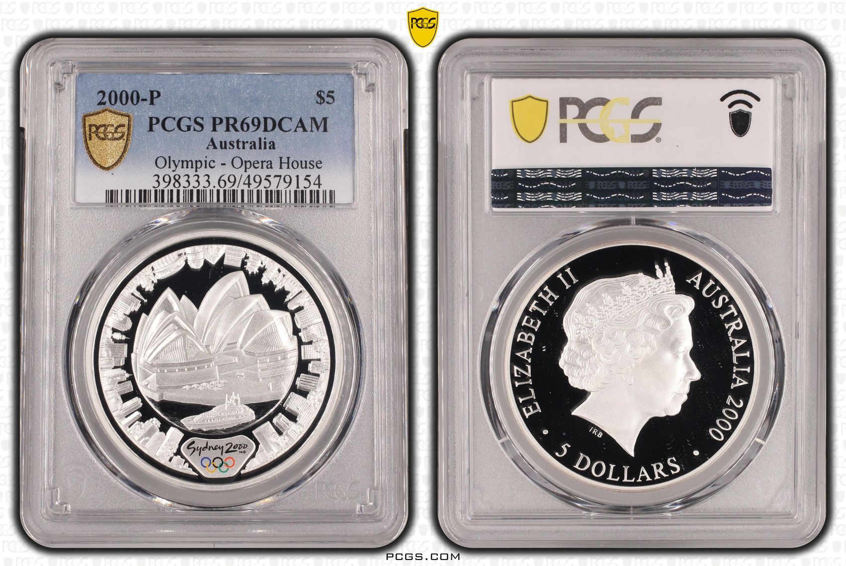Elizabeth II, Olympic - Opera House , Five Dollar, 2000-P, PCGS PR69DCAM