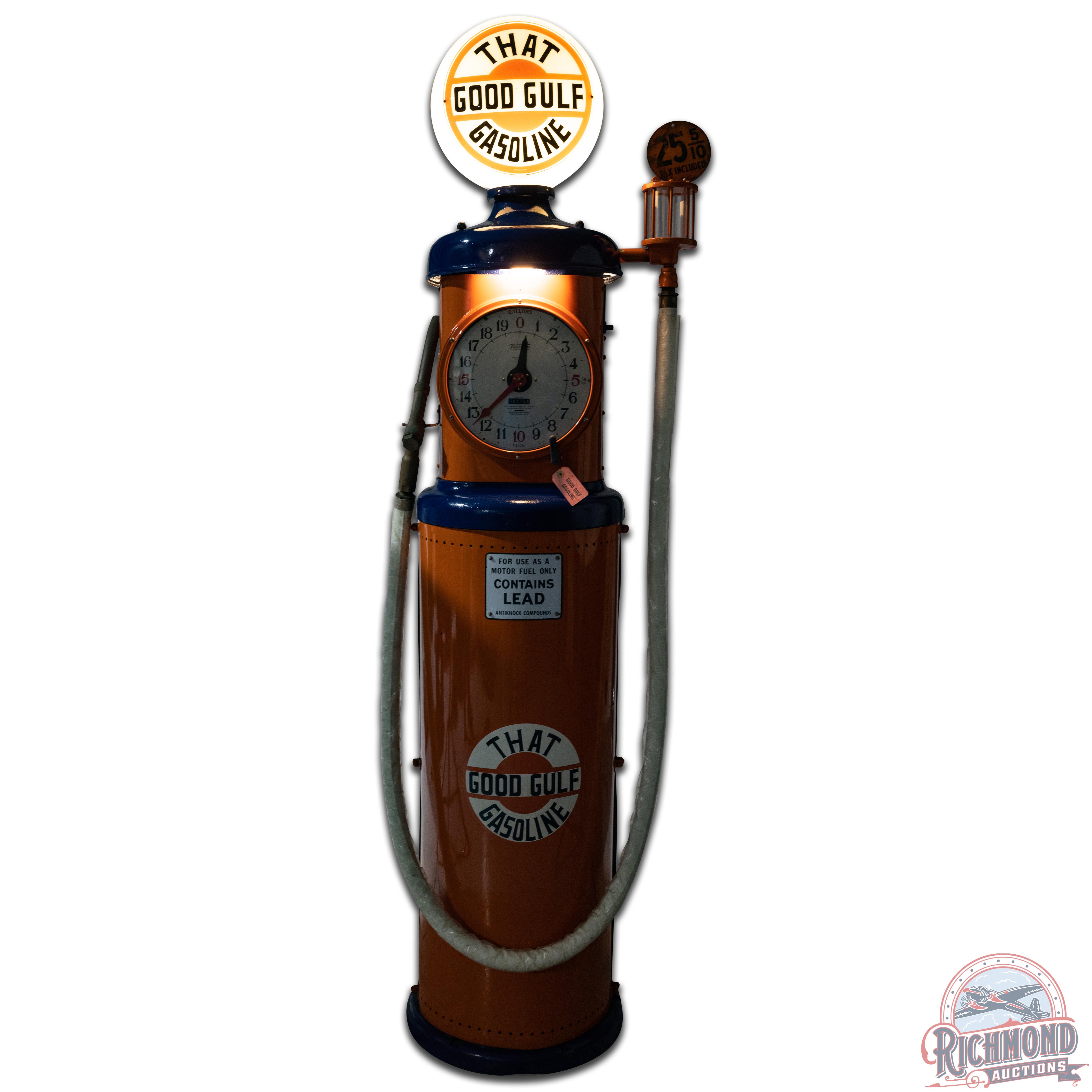 Tokheim 850 Clockface Gas Pump Restored Gulf | Richmond Auctions