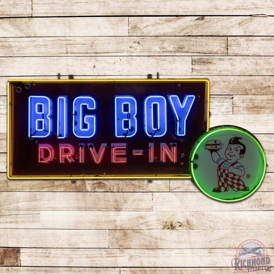Bob's Big Boy Drive In SS Porcelain Neon Sign