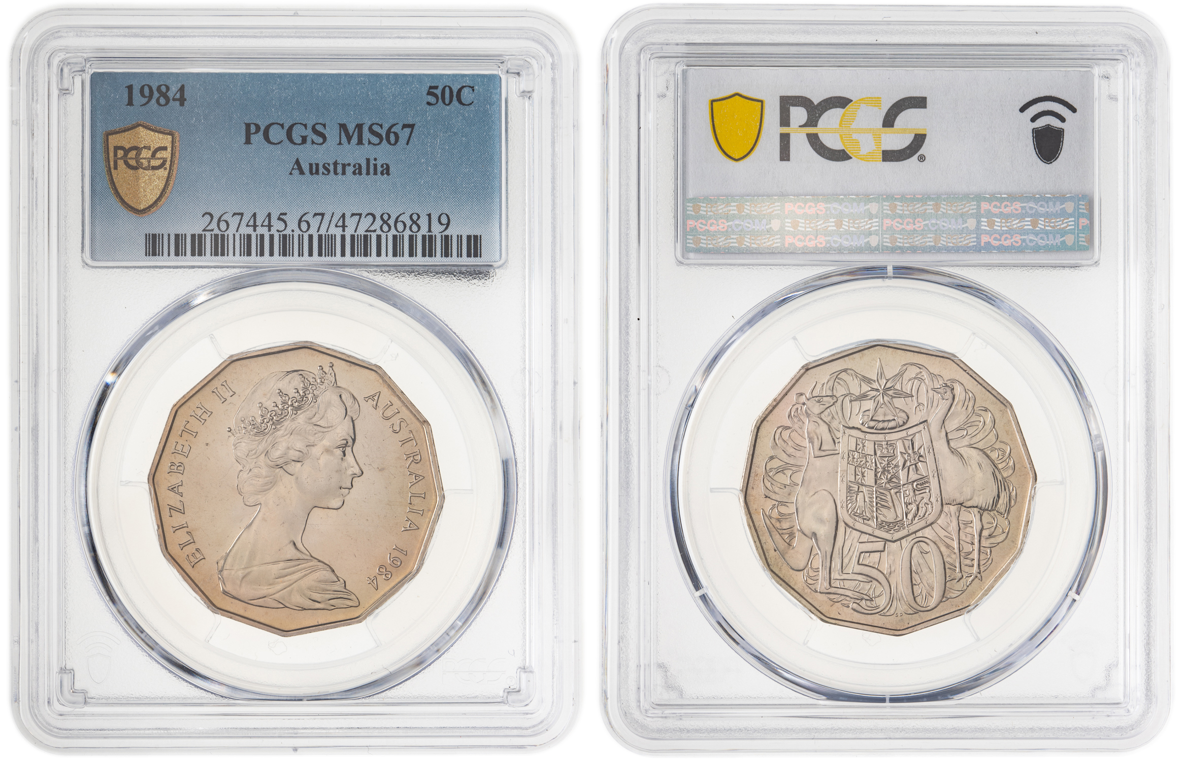 132 · Elizabeth II, Fifty Cent, 1984, PCGS MS67