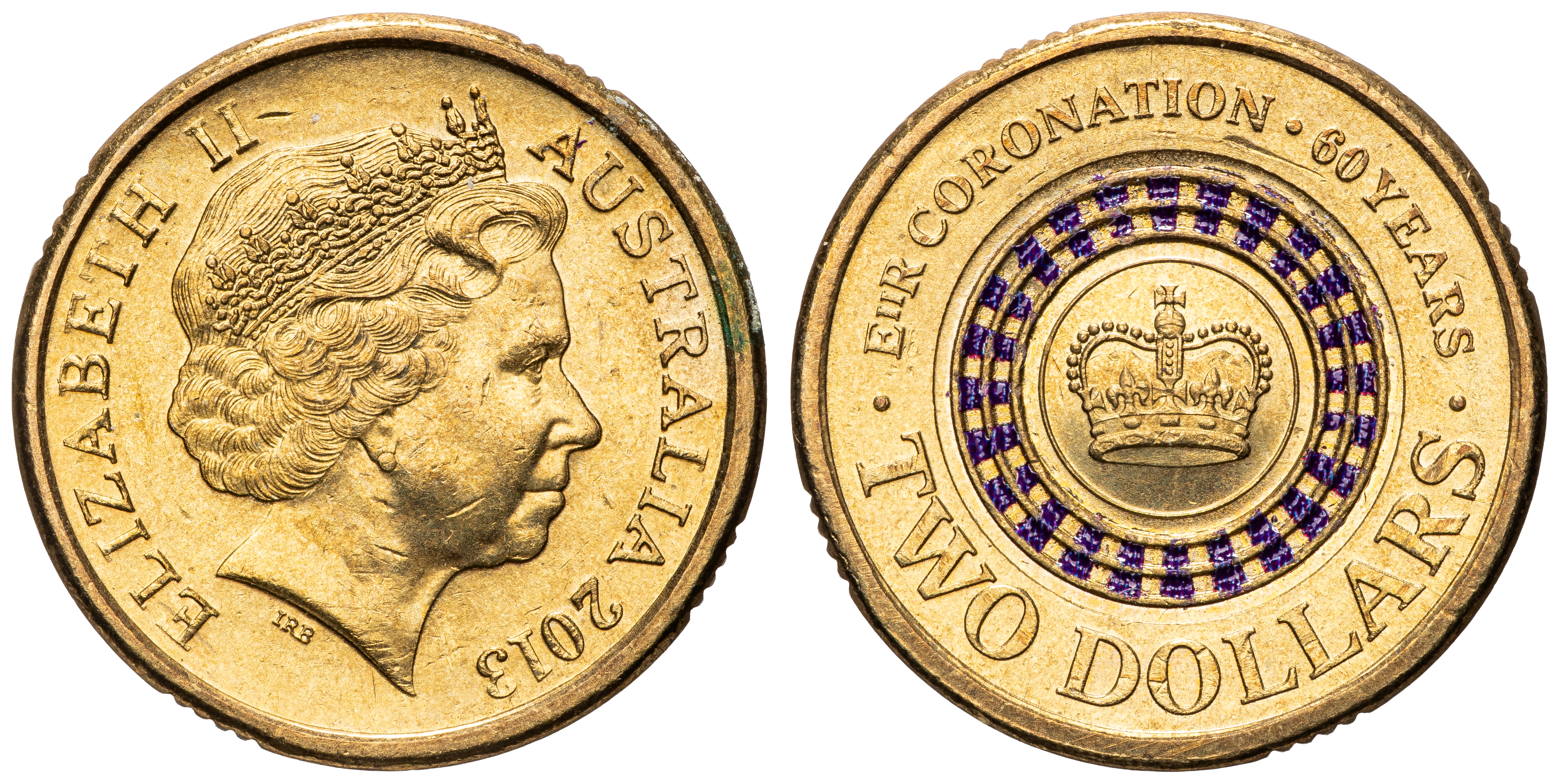 Elizabeth II, QEII Coronation, Two Dollars, 2013, UNC
