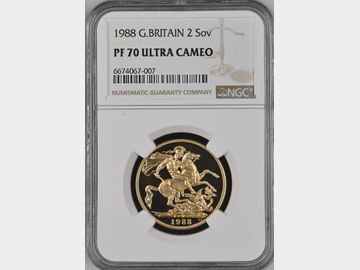 1988 ELIZABETH II PROOF GOLD 2 POUND COIN PF70 UCAM TOP POP!