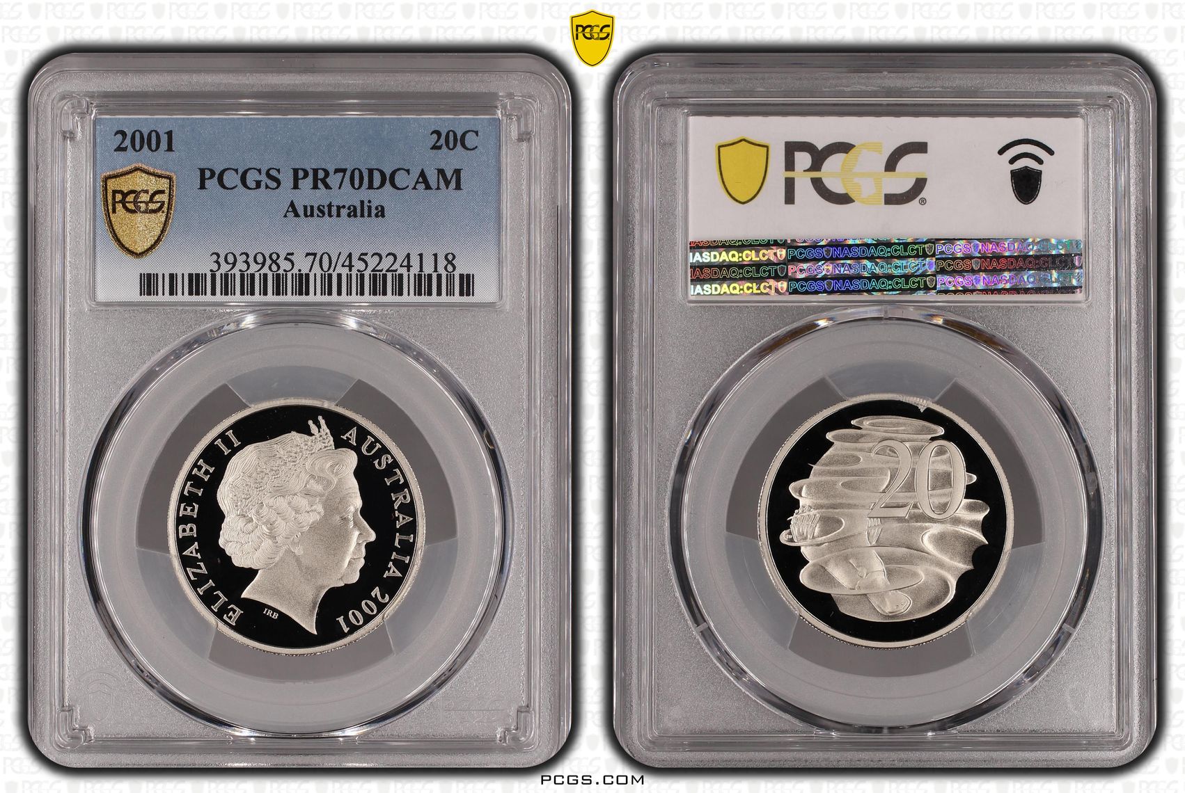 2001 Australia Twenty Cent, 20c PCGS - PR70DCAM POP 62/0 -118