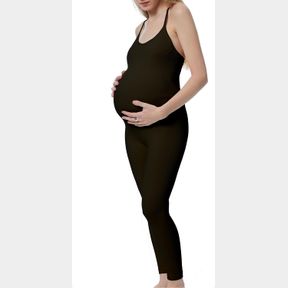 BDITANLE MATERNITY WORKOUT ROMPER PREGNANCY YOGA RIBBED ONE PIECE SEAMLESS SPAGHETTI STRAP LEGGINGS JUMPSUIT SZ M