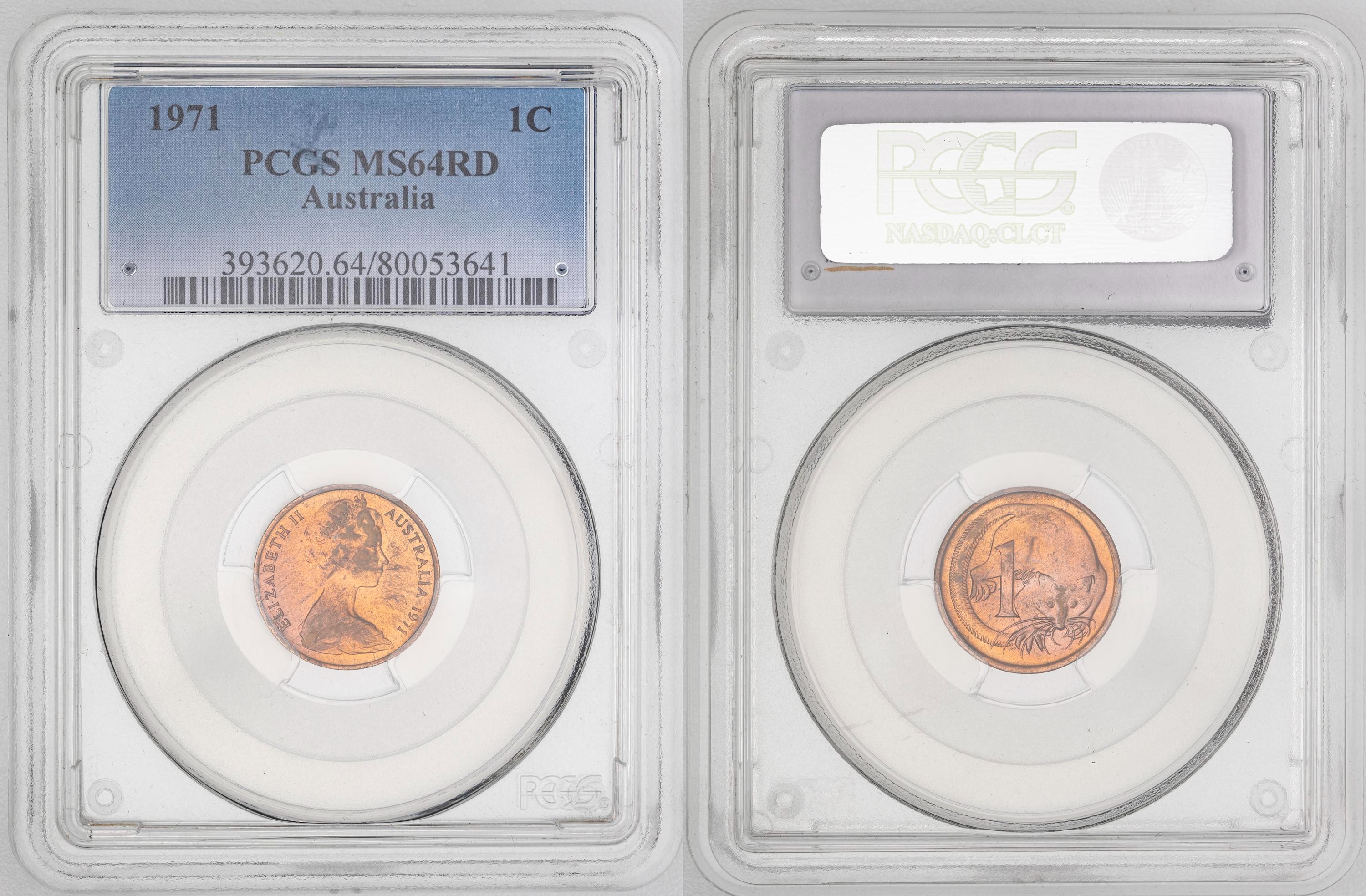 Elizabeth II, , One Cent, 1971, PCGS MS64RD