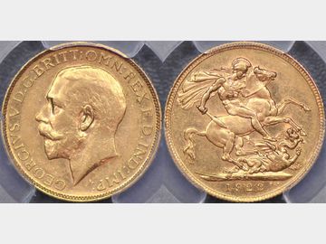 SUPER RARE 1923 SOUTH AFRICA MINT SOVEREIGN AU58 PCGS