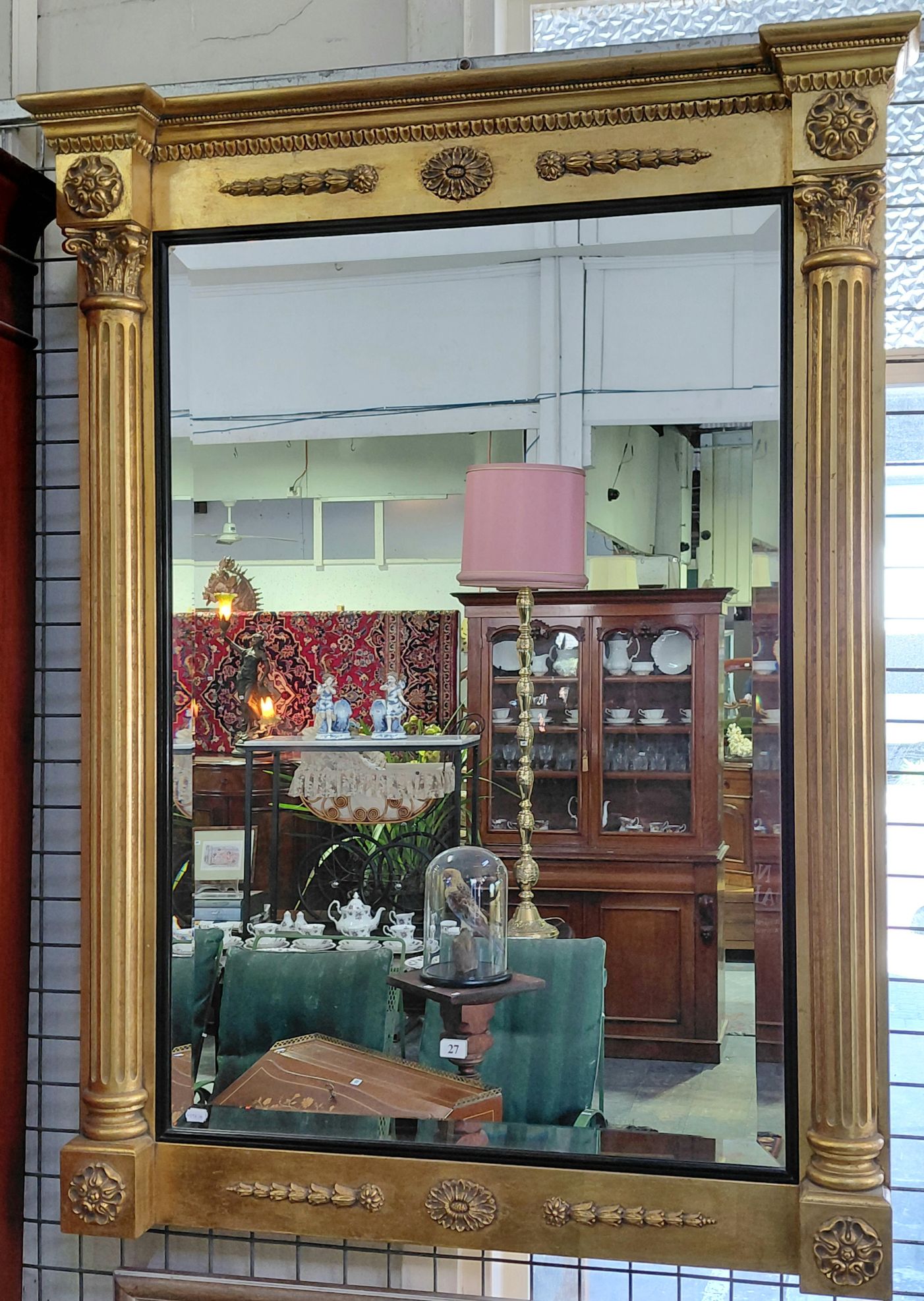 27 · REGENCY STYLE OVERMANTLE MIRROR