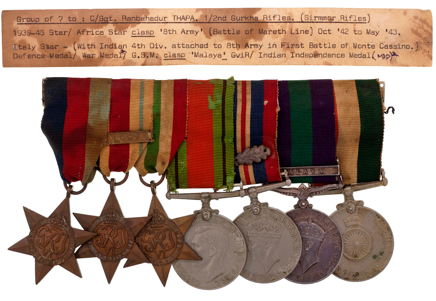 Malaya, Military Medals, 1939 - 1950,