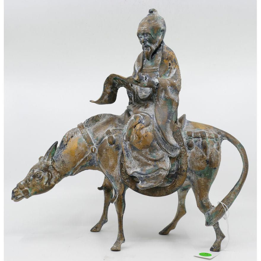 Large Japanese Iron Scholar on Horseback 15''