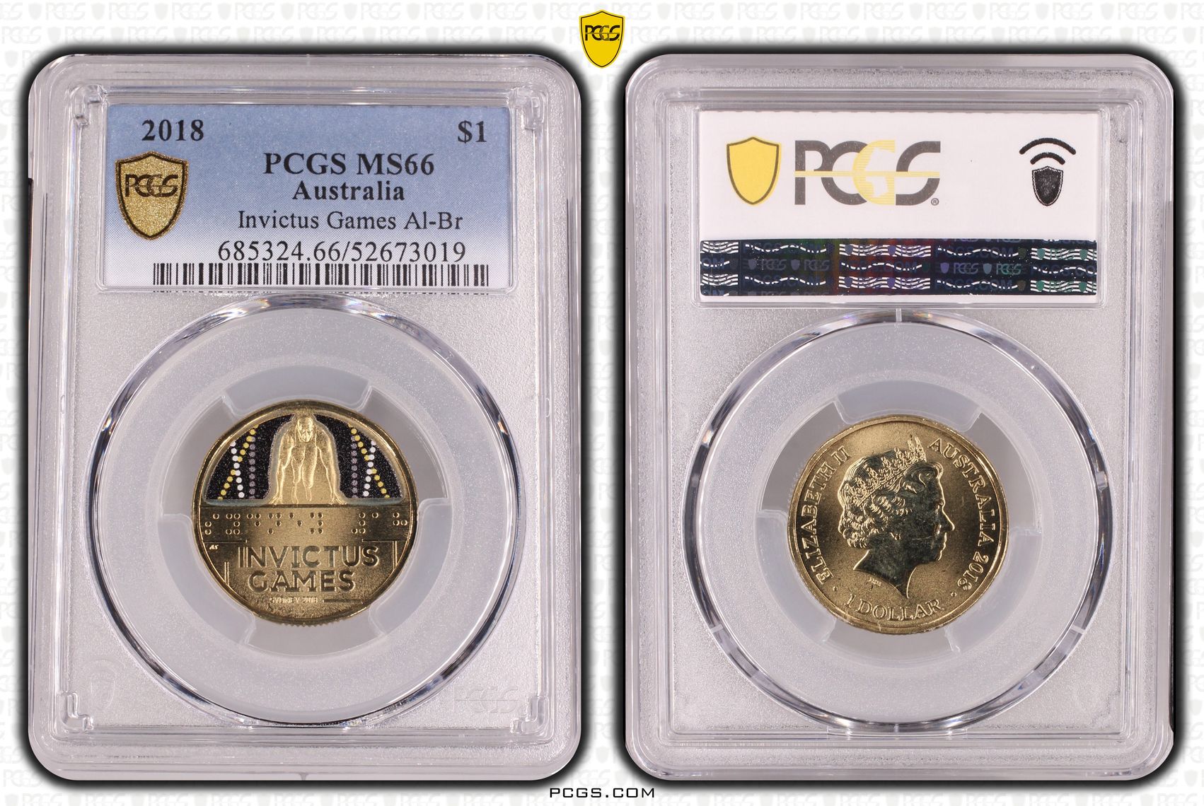 Invictus Games Al-Br, One Dollar, 2018, PCGS MS66