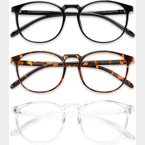 PRZENE 3 PACK BLUE LIGHT BLOCKING GLASSES WOMEN/MEN,RETRO ROUND COMPUTER GLASSES ANTI EYE STRAIN/UV/GLARE,GAMING GLASSES