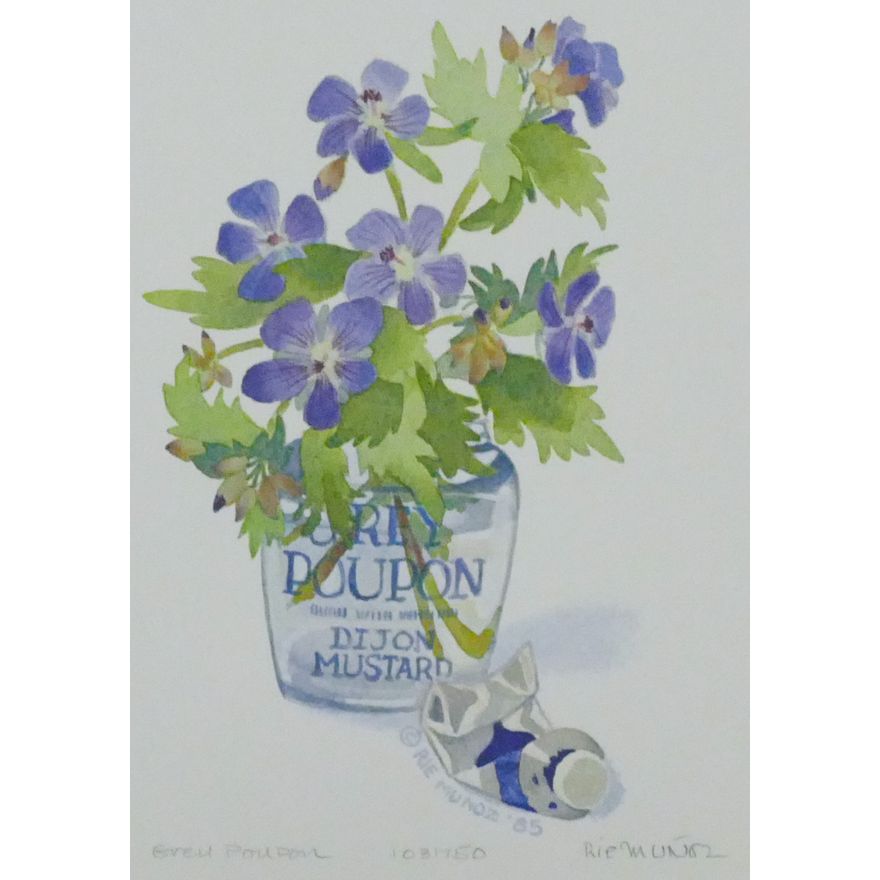 Rie Munoz "Grey Poupon" 1985 Signed Print 12.5" x 9.5" Sheet.