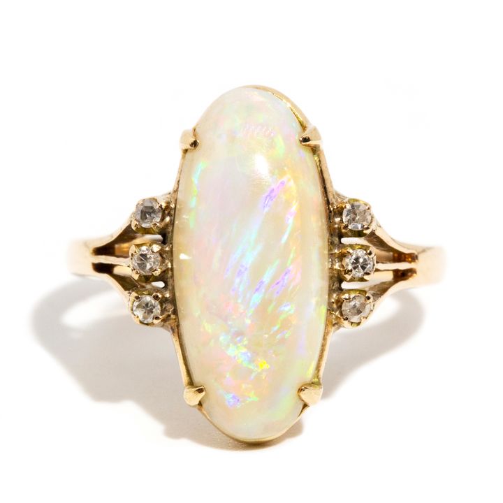 3.6 Carat Australian Opal & Diamond Ring,