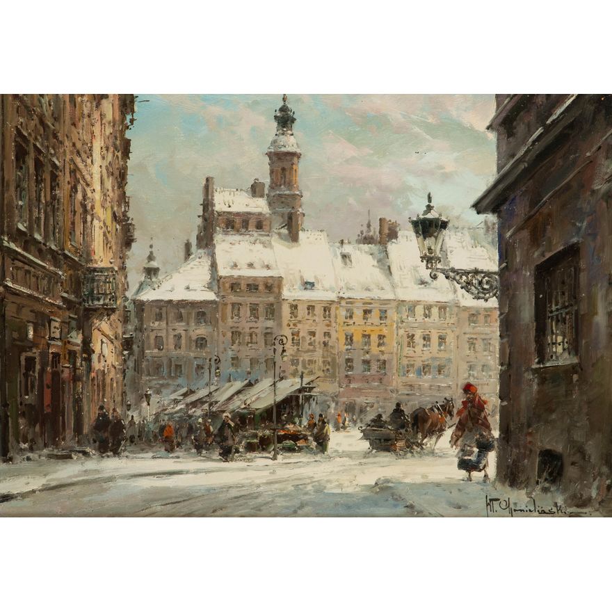 Władysław Chmieliński | Widok na rynek warszawski