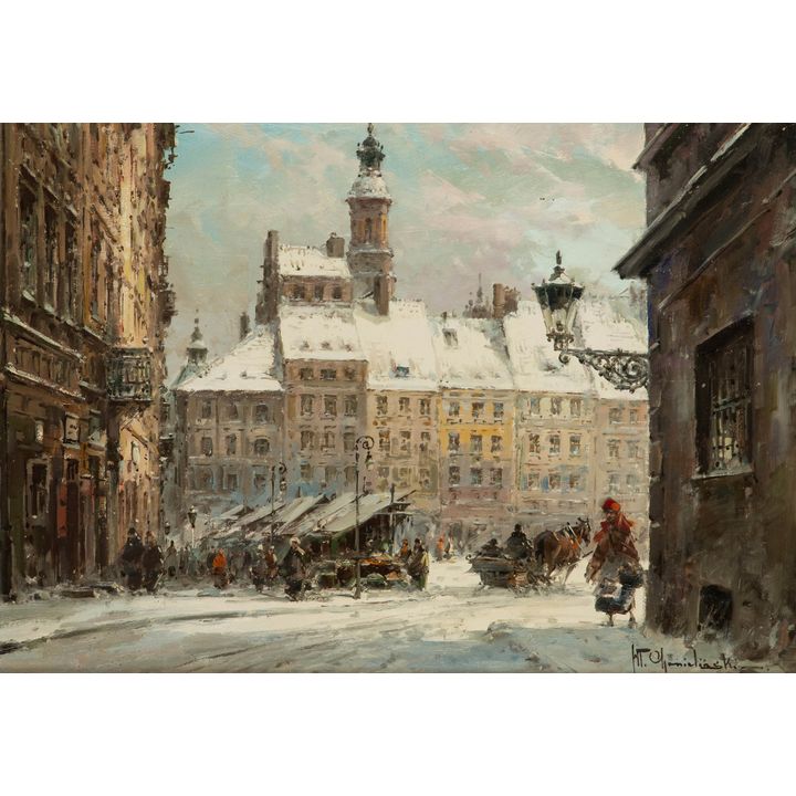 Władysław Chmieliński | Widok na rynek warszawski