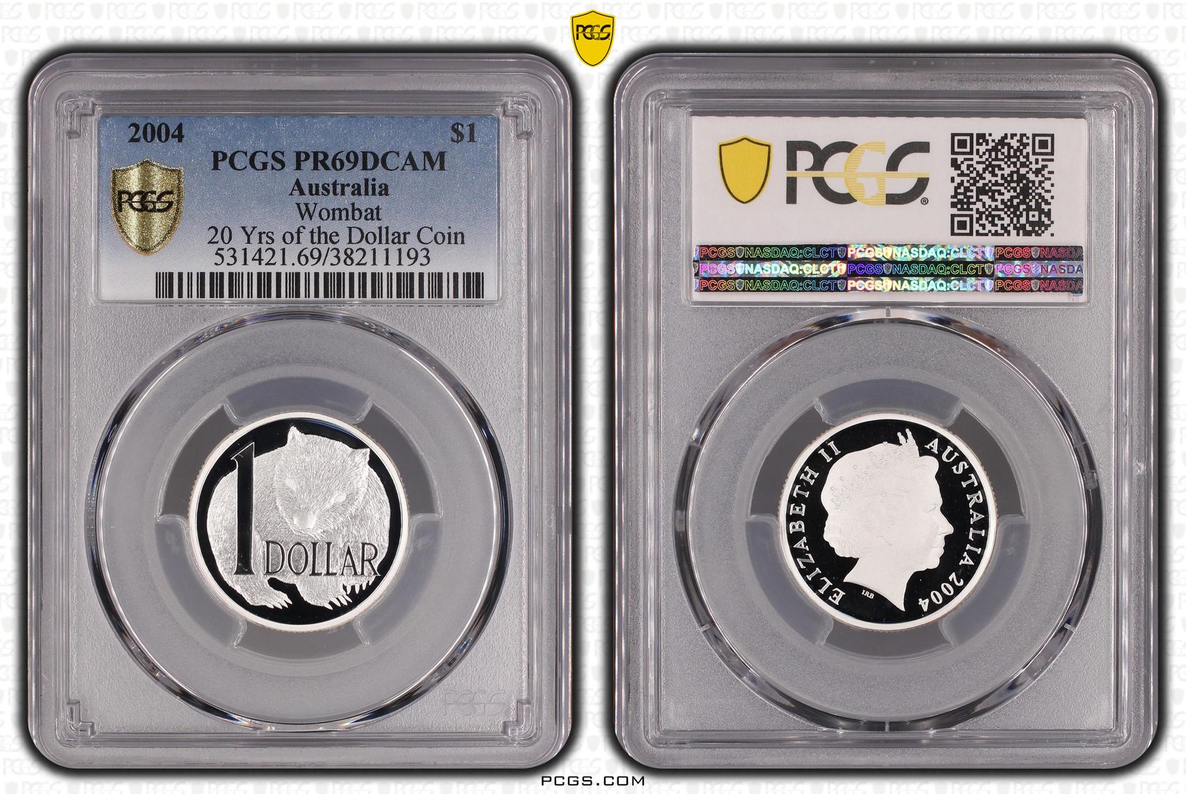 2004 Australia One Dollar, $1 Silver Wombat PCGS - PR69DCAM -193