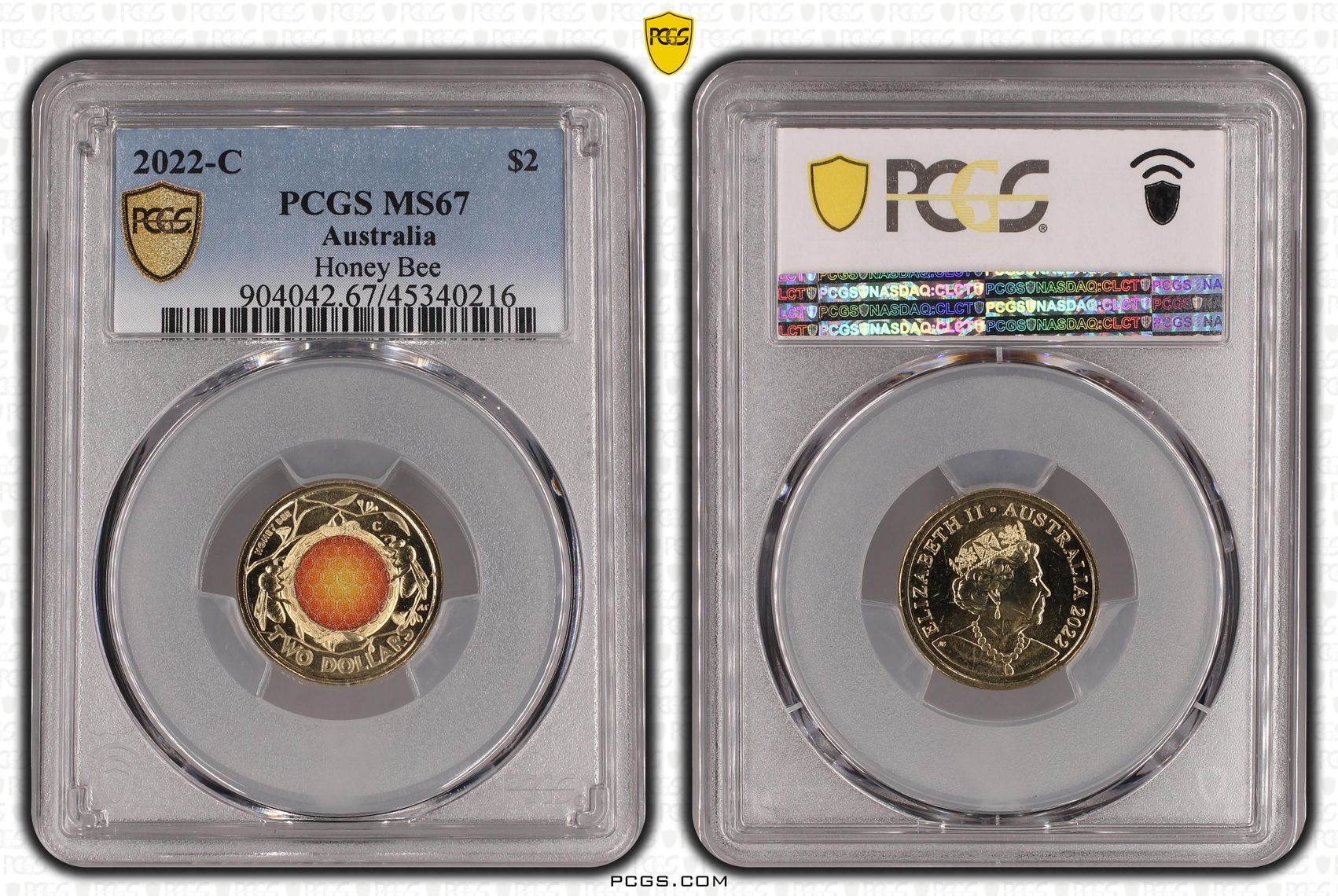 Honey Bee Colorized , Two Dollar, 2022-C, PCGS MS67