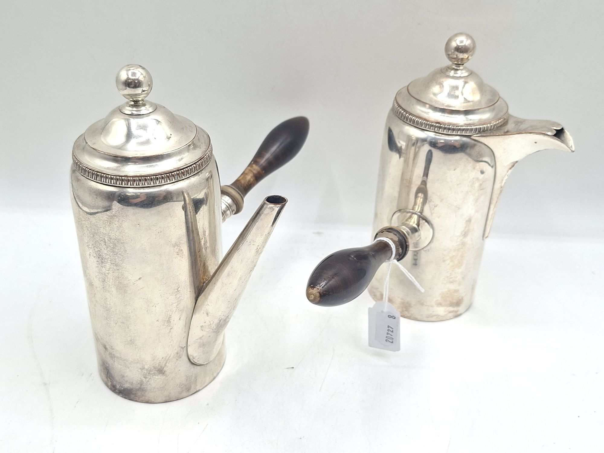 Silver-On-Copper Chocolate Pots