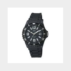 Q Q Plastic Black Strap Watch - Black Dial - Bar 4966006320251 - 51746/1226