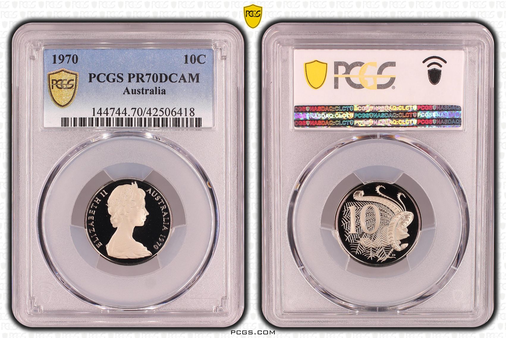 110 · 1970 Australia Ten Cent, 10c PCGS - PR70DCAM POP 3/0 -418