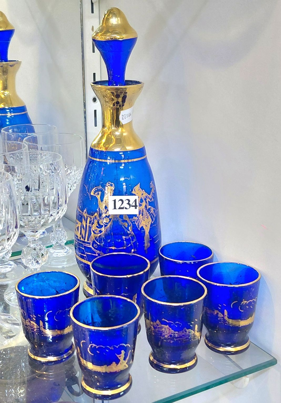 Venetian Cobalt Blue Decanter Set