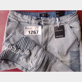 FACTORIE MOTO DENIM CUFFED JEAN - BLUE - EU 30 MEN