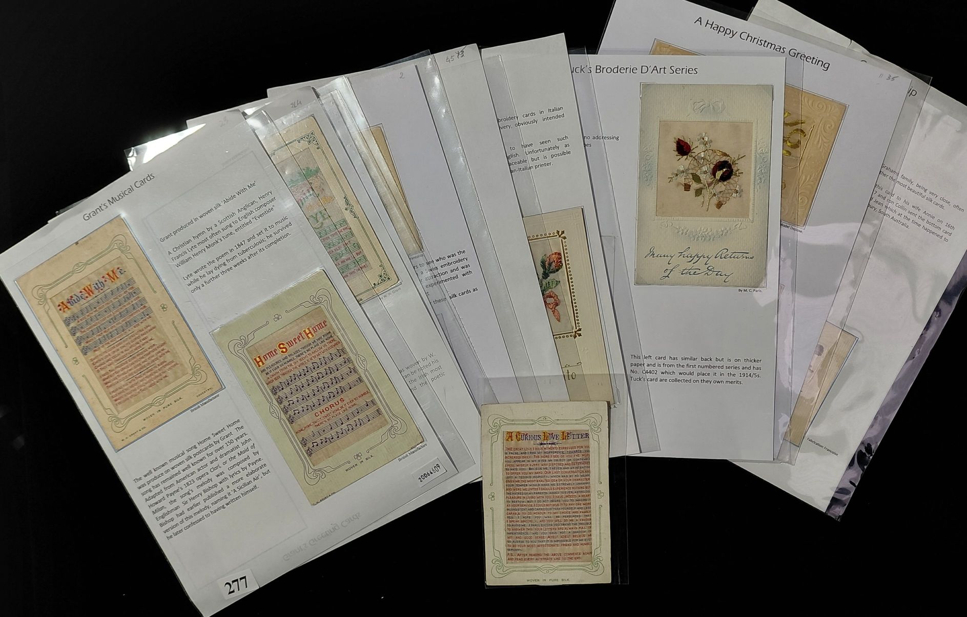 277 · SILK POSTCARDS - MUSICAL AND GREETING