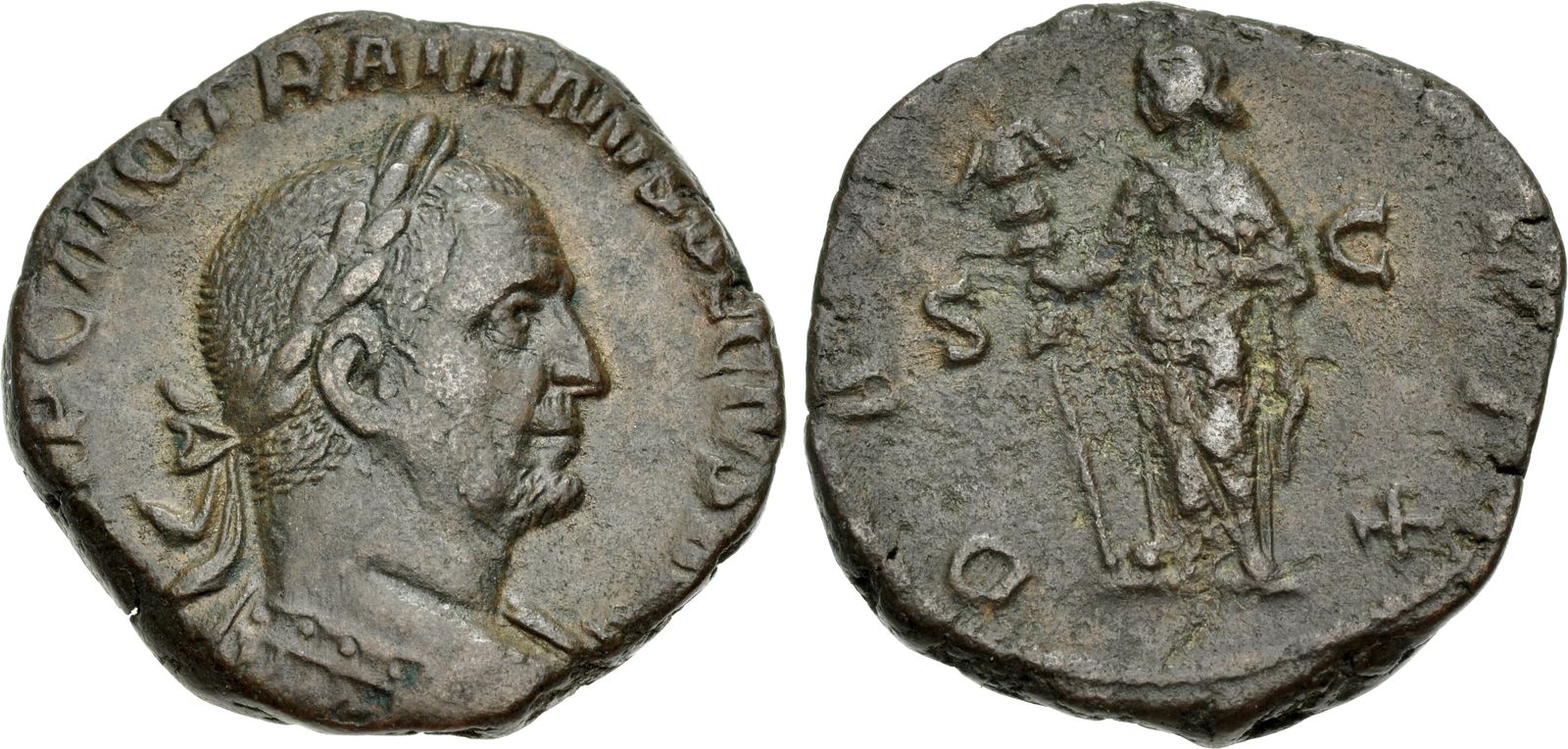 Trajan Decius. AD 249-251. Æ Sestertius (26mm, 12.15 g, 1h). Rome mint ...