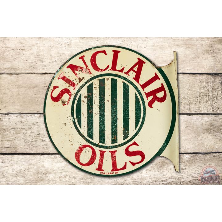 Sinclair Oils & Bar Logo Tin Flange Sign
