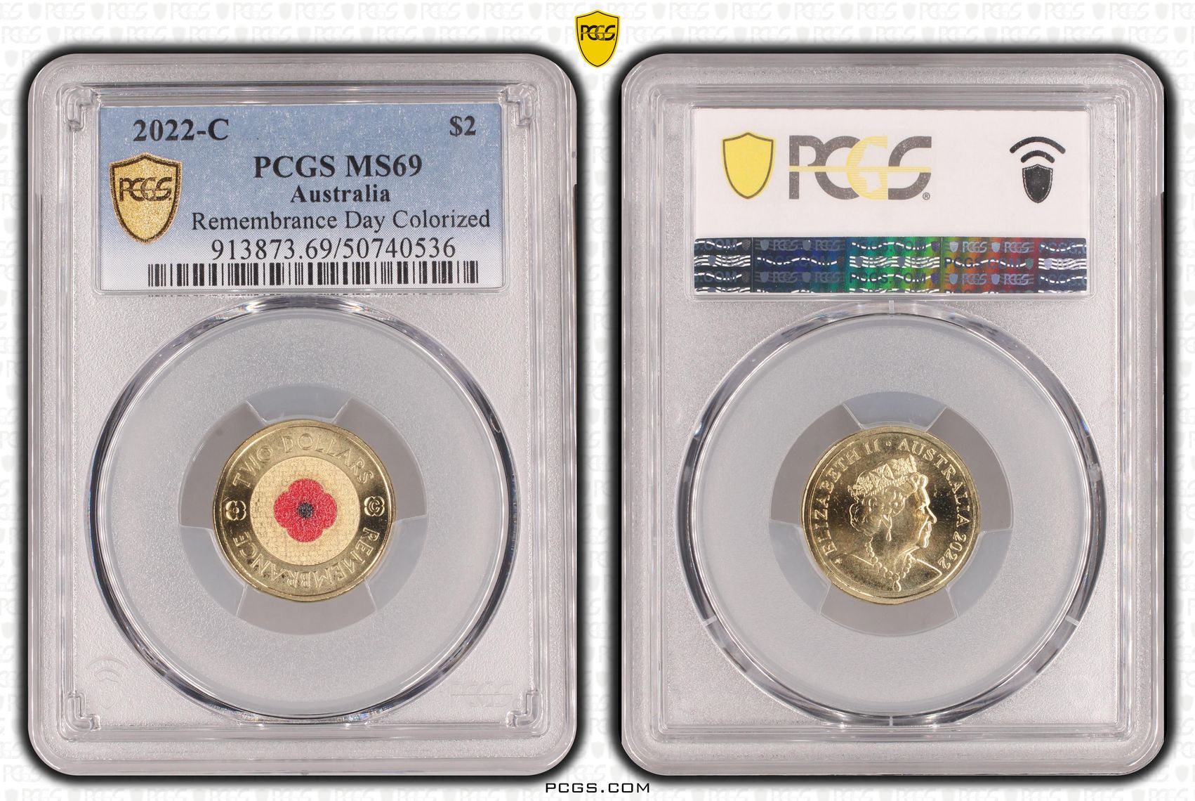 Remembrance Day Colorized, Two Dollar, 2022-C, PCGS MS69