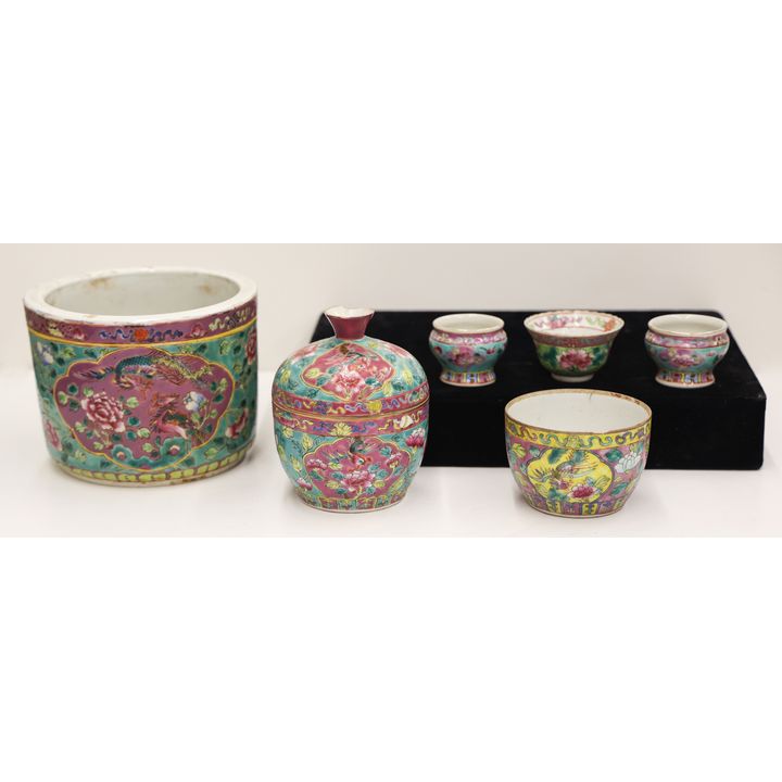 6pc Chinese Peranakan Phoenix Porcelain