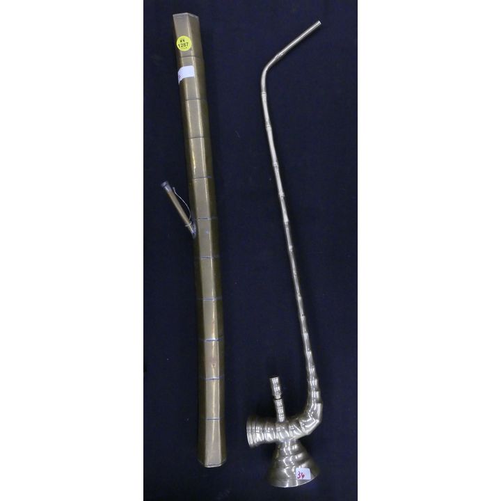 2pc Asian Brass Long Pipes- largest 23''