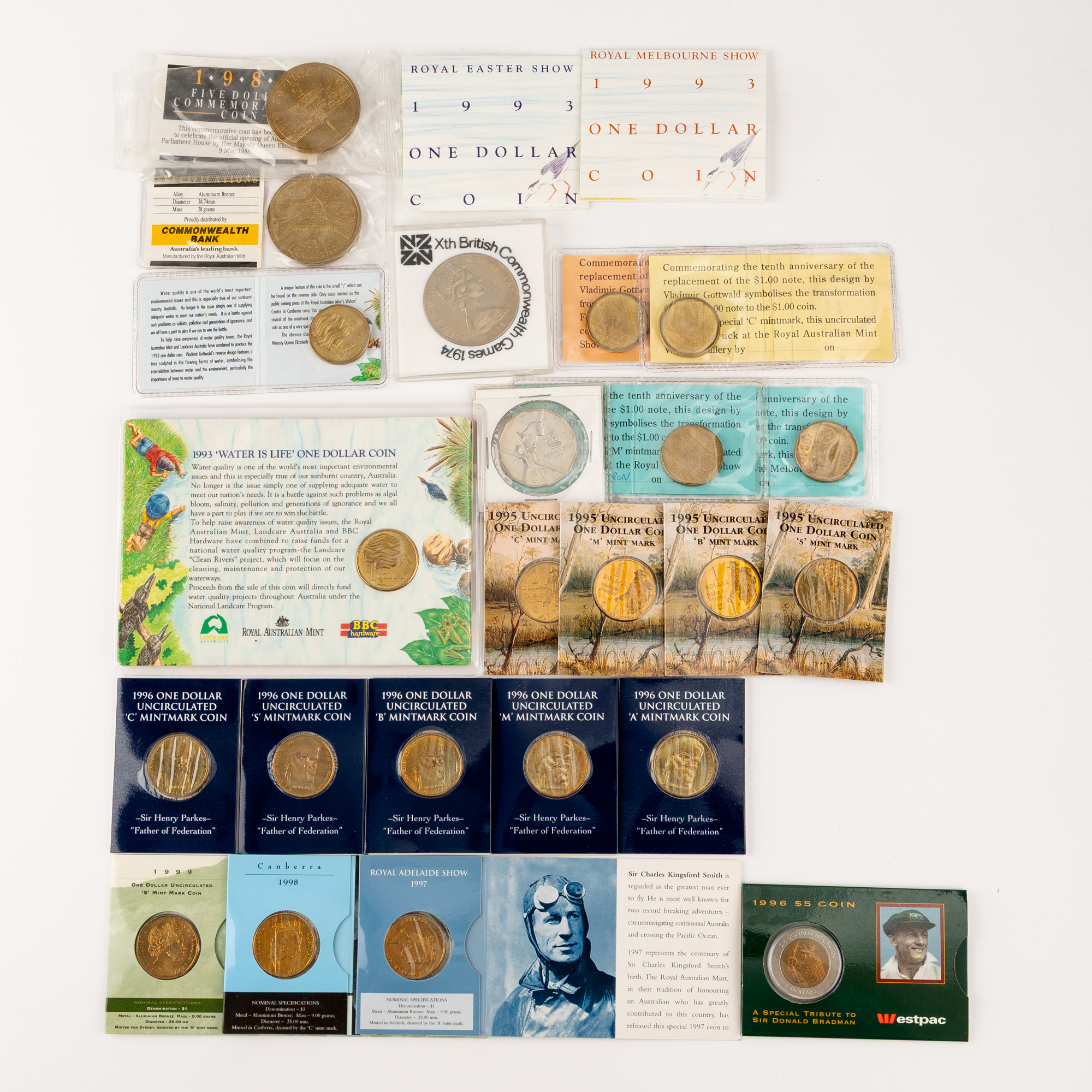 Elizabeth II, Fifty Cents - Five Dollars, 1988 - 2000, UNC