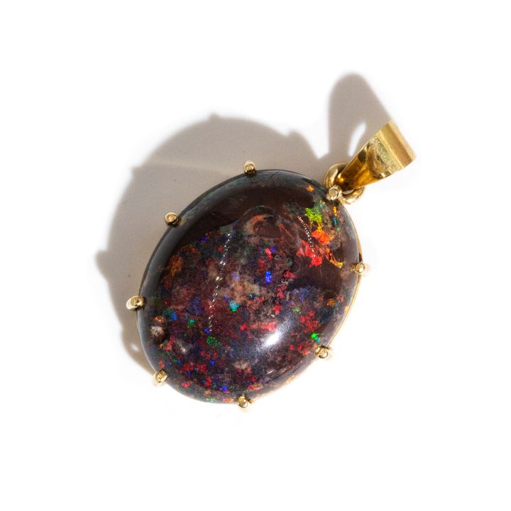 18 Carat Gold Andamooka Treated Opal Pendant