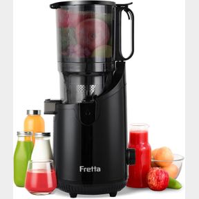 FRETTA COLD PRESS JUICER MACHINES, SLOW MASTICATING JUICER WITH 5.3" EXTRA LARGE FEED CHUTE FIT WHOLE FRUITS & VEGETABLES, SELF FE