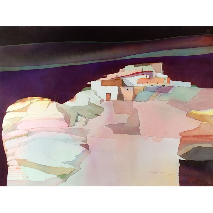 Pueblo Scene by Sari Staggs (1941- )
