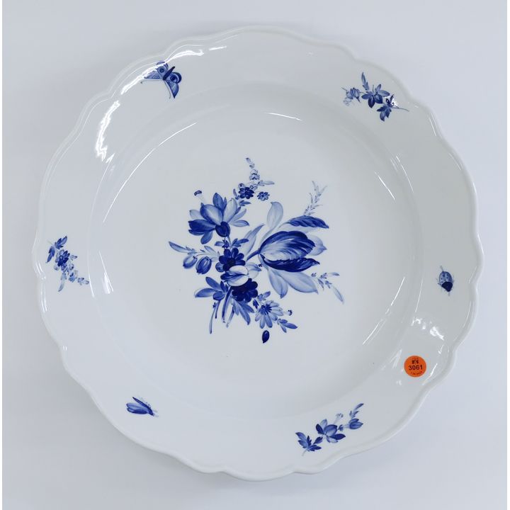 Meissen Blue Flowers and Insects Porcelain Large Serving Plate- 15.5"