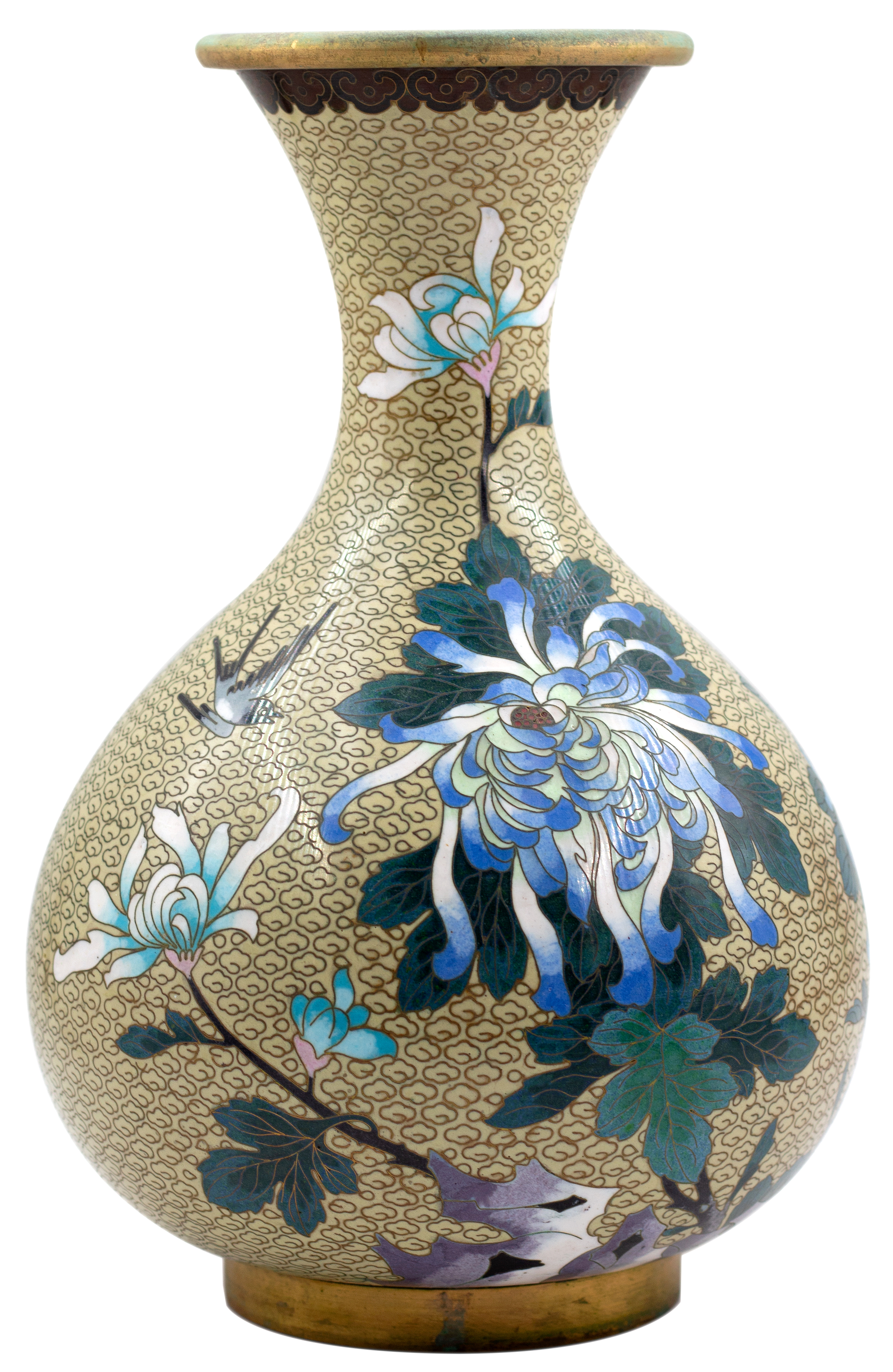276 · China, Empire, Qing Dynasty, Cloisonn� Chrysanthemum Vase, c.1910, VGC