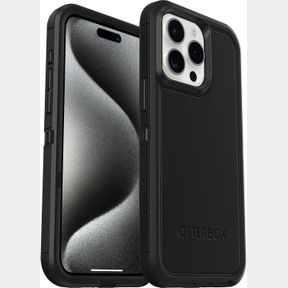 OTTERBOX IPHONE 15 PRO MAX (ONLY) DEFENDER SERIES XT CASE - BLACK, SCREENLESS, RUGGED, SNAPS TO MAGSAFE, LANYARD ATTACHMENT (SHIPS