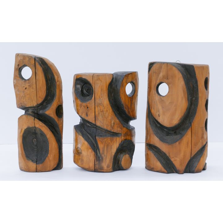 Steve Jensen ''Wall Totems'' (Triptych) Wood