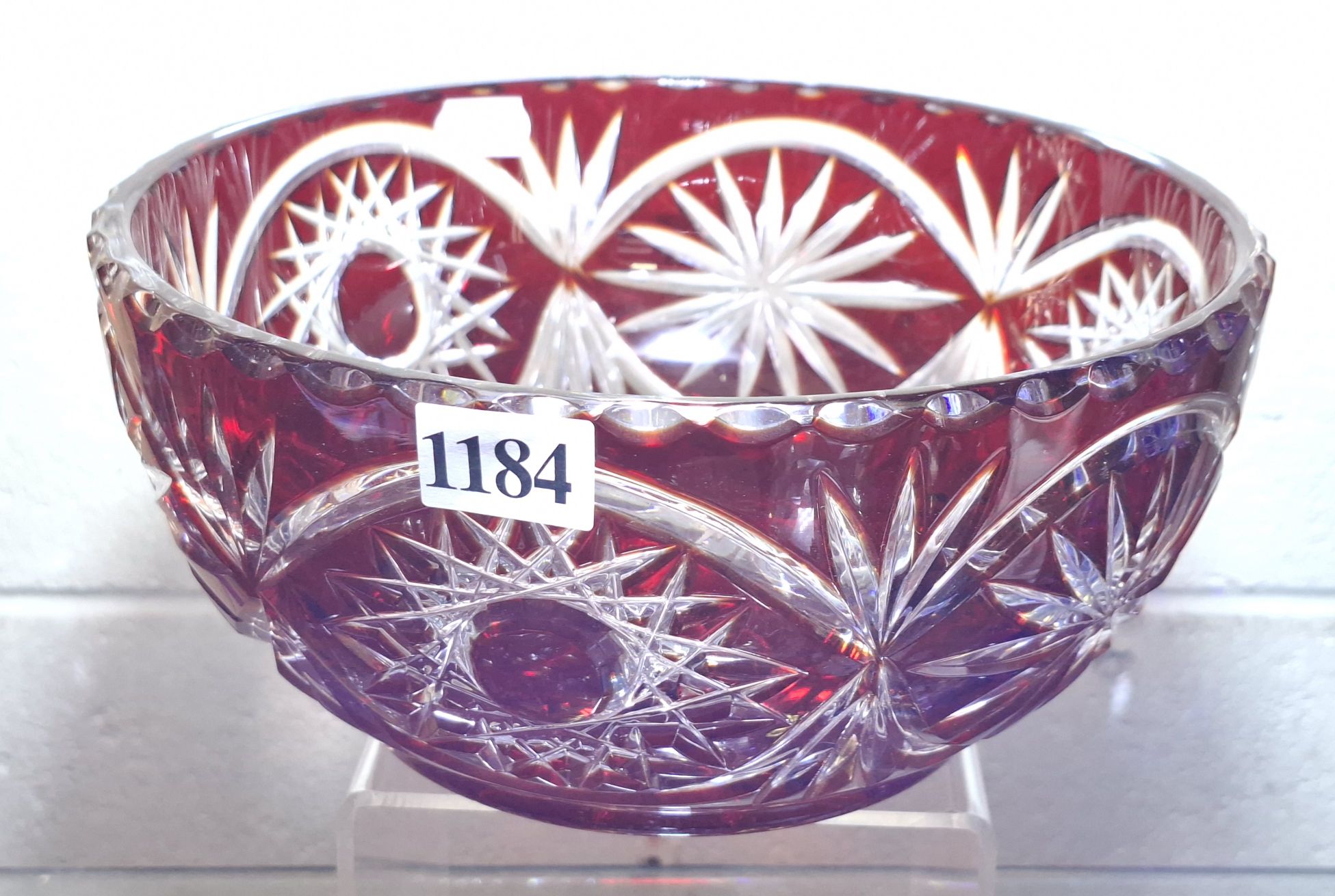 Russian Ruby Glass Crystal Bowl