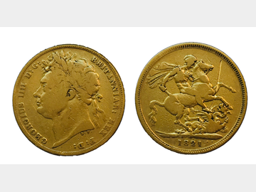 1821 King George IV Laurel Head Gold Sovereign