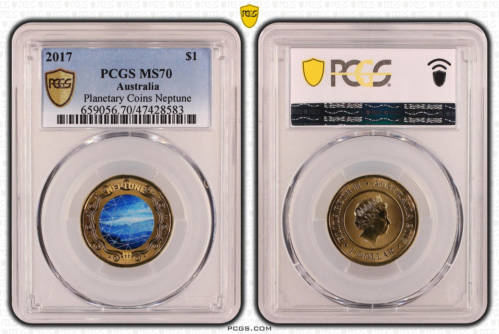 Planetary Coins Neptune, One Dollar, 2017, PCGS MS 70
