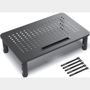 EVOOMI MONITOR STAND RISER - UPGRADED FOR FASTER PRODUCTIVITY - ANTI-SKID, HD HEXAGONAL STEEL - FREE CABLE TIES - COMPUTER STAND -