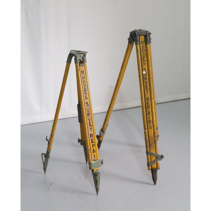 PAIR OF VINTAGE "RHODES SURVEY REPAIR" TRIPODS