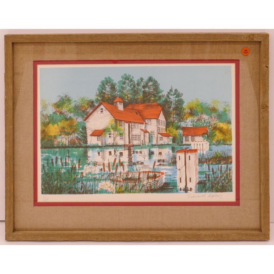 Edward Ripley S/N Homestead Lithograph Framed- 20x25''
