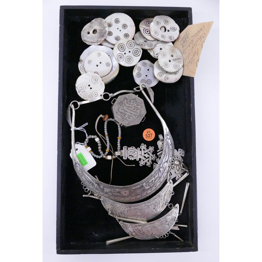 Tray Old Persian Jewelry and Buttons