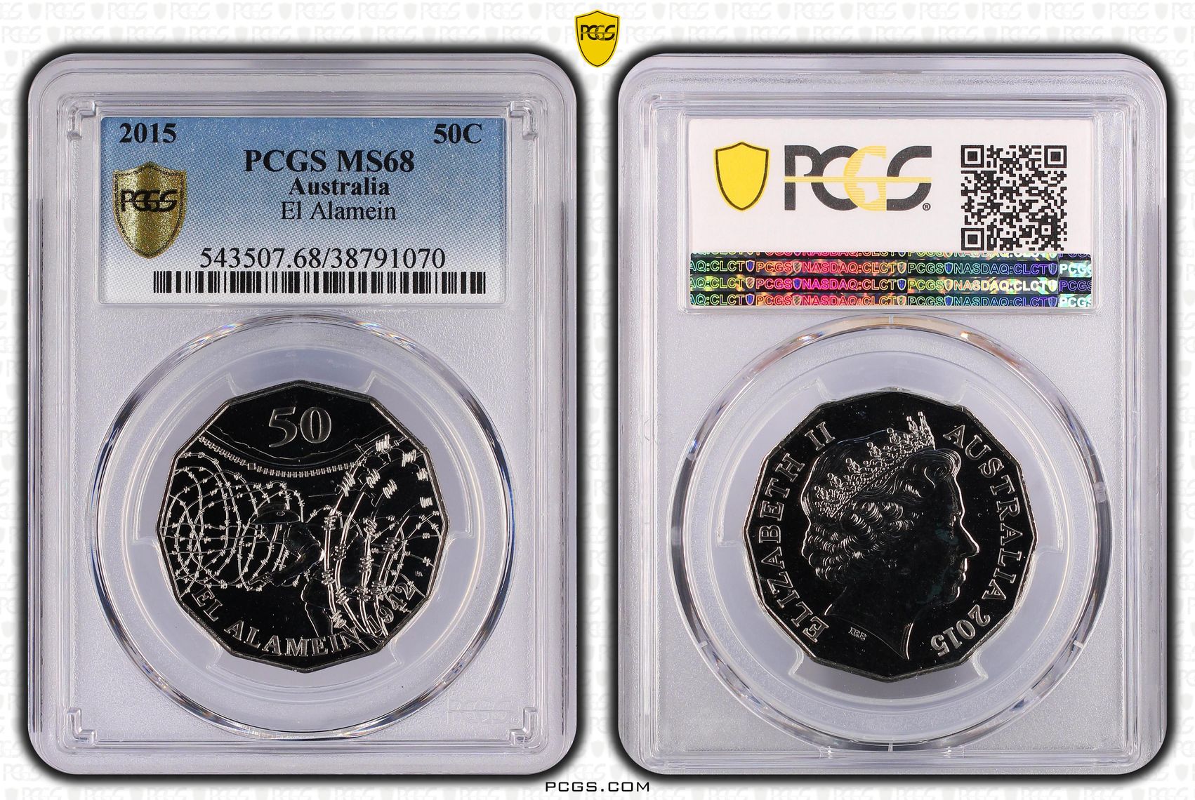 2015 Australia Fifty Cent, 50c El Alamein PCGS - MS68 -070